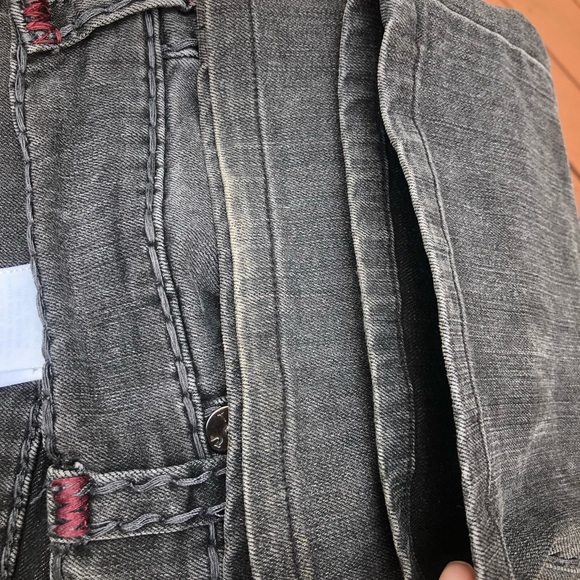 True Religion Ricky Straight Leg Denim T Flap Jeans Dark Grey Size 38 - Picture 16 of 16